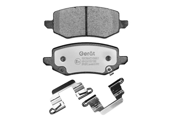 Задние тормозные колодки Gerat BPR165PG Low-metallic