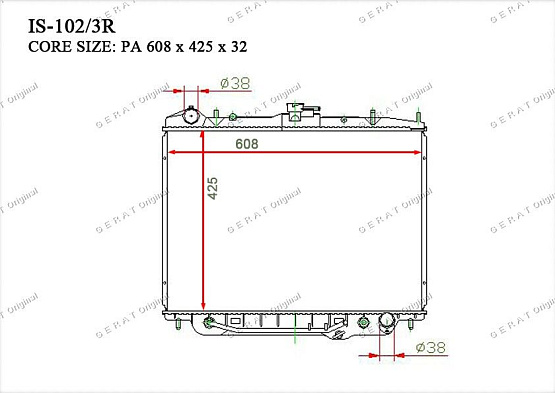 Радиатор охлаждения двигателя Gerat IS-102/3R