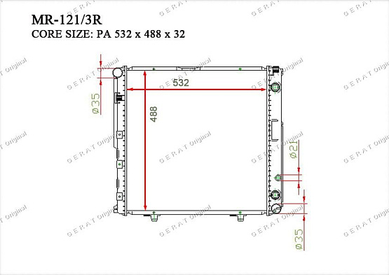 Радиатор охлаждения двигателя Gerat MR-121/3R
