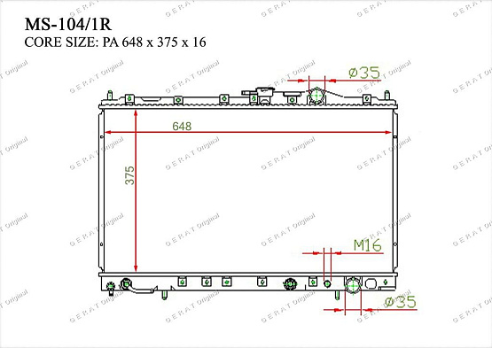 Радиатор охлаждения двигателя Gerat MS-104/1R
