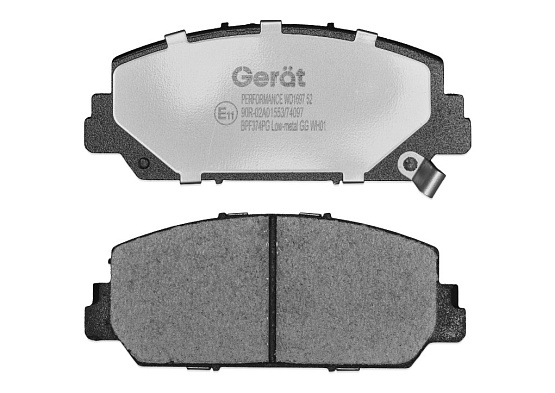 Передние тормозные колодки Gerat BPF374PG Low-metallic