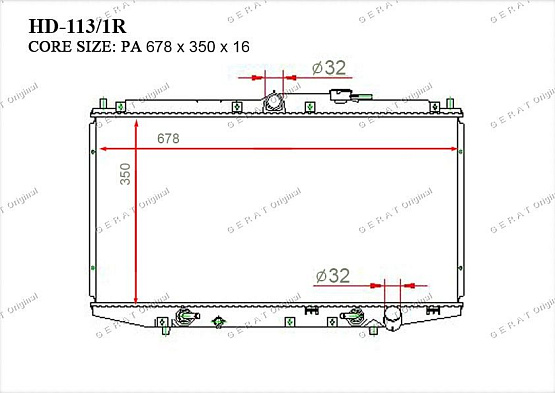 Радиатор охлаждения двигателя Gerat HD-113/1R