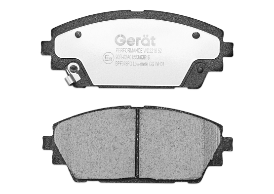 Передние тормозные колодки Gerat BPF378PG Low-metallic