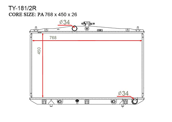 Радиатор охлаждения двигателя Gerat TY-181/2R