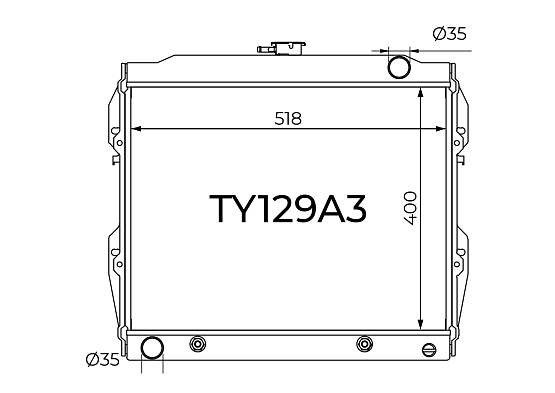 Радиатор охлаждения двигателя Gerat TY129A3 цельноалюминиевый