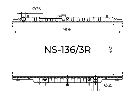 Радиатор охлаждения двигателя Gerat NS-136/3R