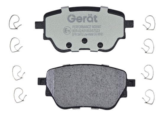 Тормозные колодки Gerat BPR134PG (задние) Low-metallic