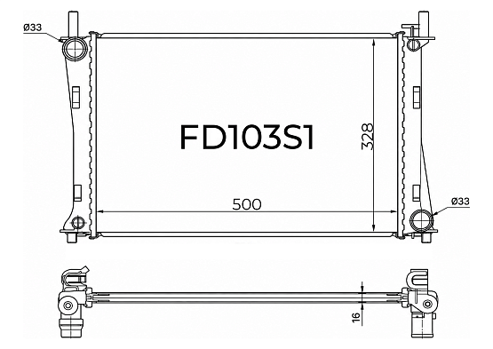 Радиатор охлаждения двигателя Gerat FD103S1