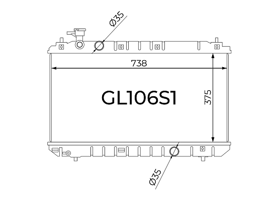 Радиатор охлаждения двигателя Gerat GL106S1