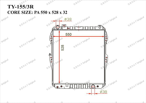 Радиатор охлаждения двигателя Gerat TY-155/3R