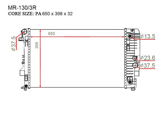 Радиатор охлаждения двигателя Gerat MR-130/3R