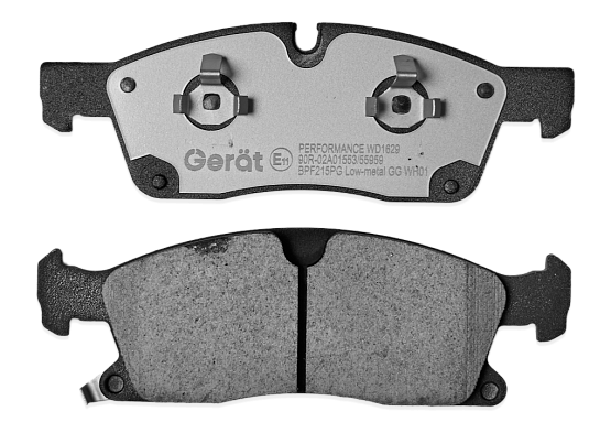 Тормозные колодки Gerat BPF215PG (передние) Low-metallic