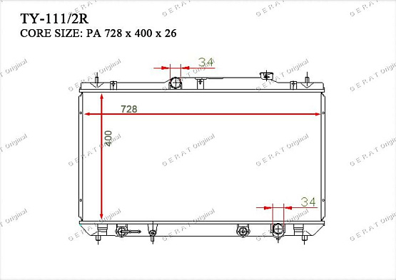 Радиатор охлаждения двигателя Gerat TY-111/2R