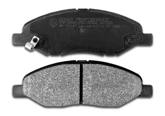 Тормозные колодки Gerat BP-F111P (передние) Low-metallic