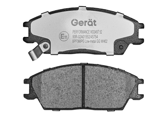 Передние тормозные колодки Gerat BPF366PG Low-metallic
