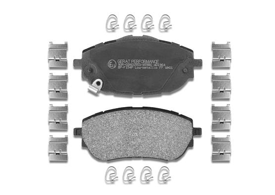 Тормозные колодки Gerat BP-F154P (передние) Low-metallic
