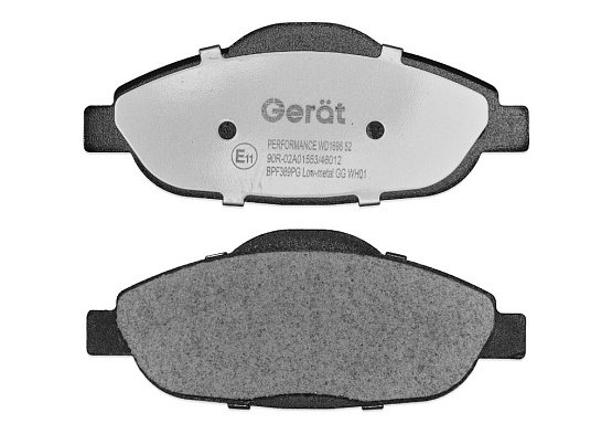 Передние тормозные колодки Gerat BPF369PG Low-metallic