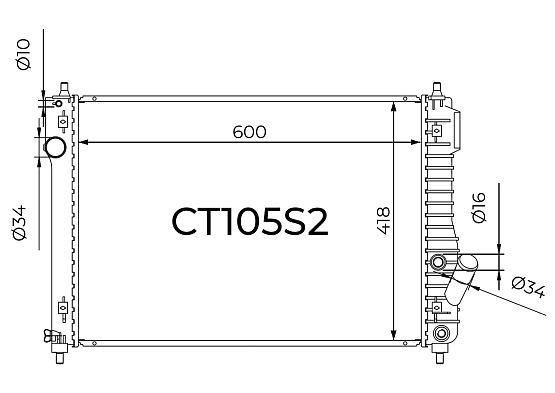 Радиатор охлаждения двигателя Gerat CT105S2