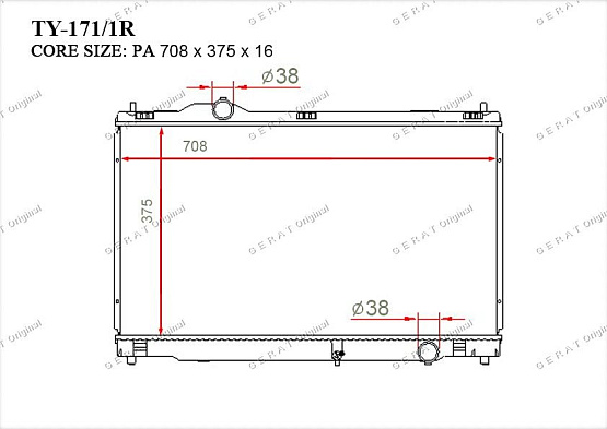 Радиатор охлаждения двигателя Gerat TY-171/1R