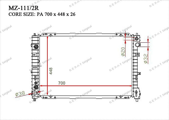 Радиатор охлаждения двигателя Gerat MZ-111/2R