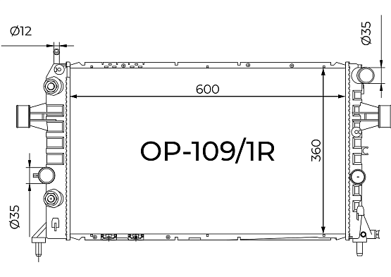 Радиатор охлаждения двигателя Gerat OP-109/1R