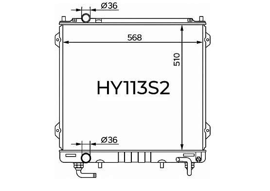 Радиатор охлаждения двигателя Gerat HY-113/2R