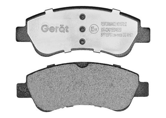 Передние тормозные колодки Gerat BPF165PG Low-metallic