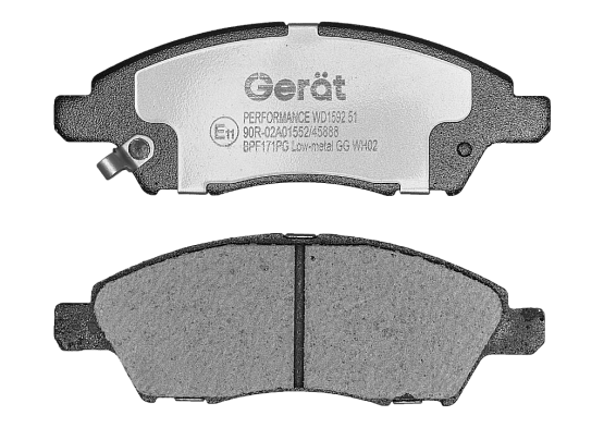 Передние тормозные колодки Gerat BPF171PG Low-metallic