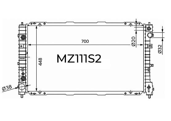 Радиатор охлаждения двигателя Gerat MZ-111/2R