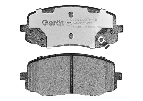 Передние тормозные колодки Gerat BPF080PG Low-metallic