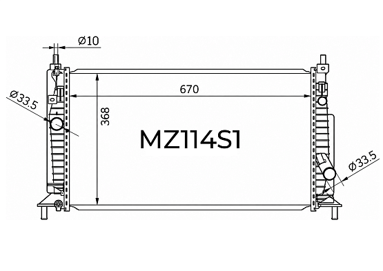 Радиатор охлаждения двигателя Gerat MZ-114/1R