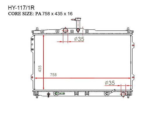 Радиатор охлаждения двигателя Gerat HY-117/1R