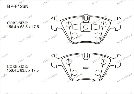 Тормозные колодки Gerat BPF126PG (передние) Low-metallic