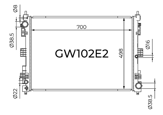 Радиатор охлаждения двигателя Gerat GW102E2