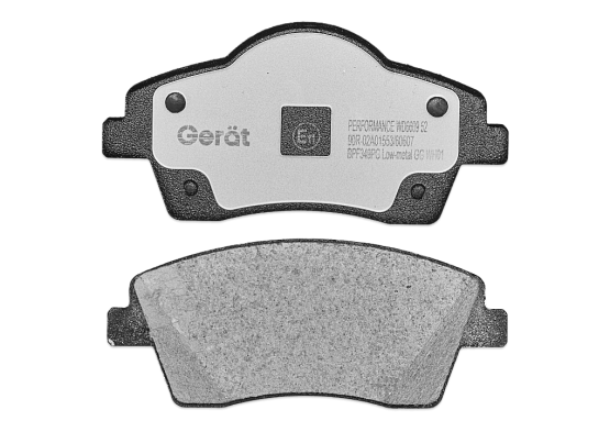 Передние тормозные колодки Gerat BPF349PG Low-metallic