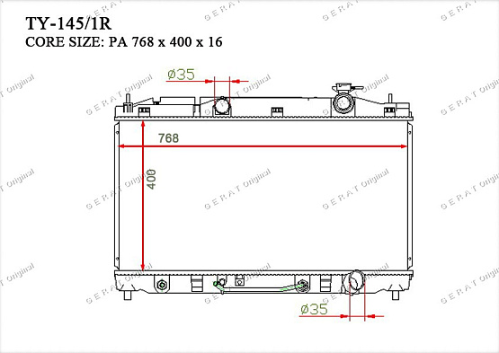 Радиатор охлаждения двигателя Gerat TY-145/1R