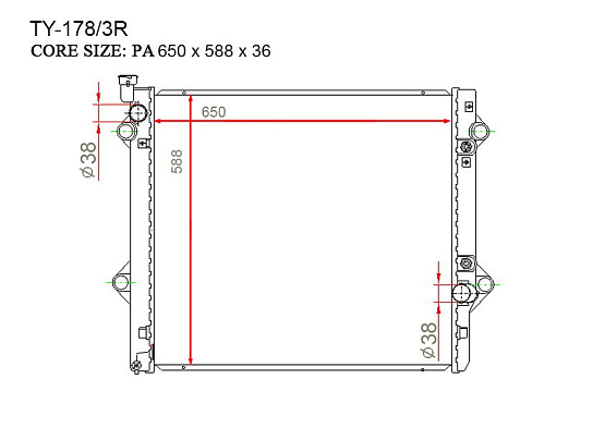 Радиатор охлаждения двигателя Gerat TY-178/3R