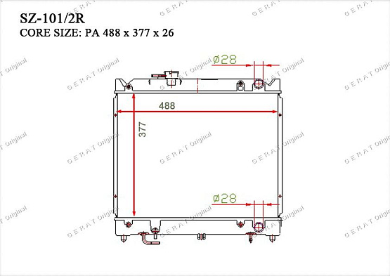 Радиатор охлаждения двигателя Gerat SZ-101/2R