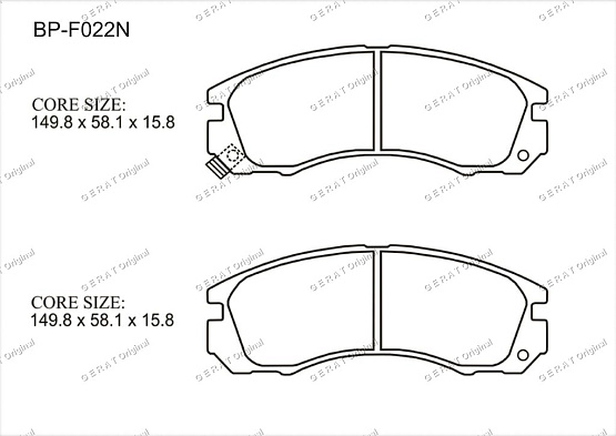 Тормозные колодки Gerat BP-F022N (передние) Normal
