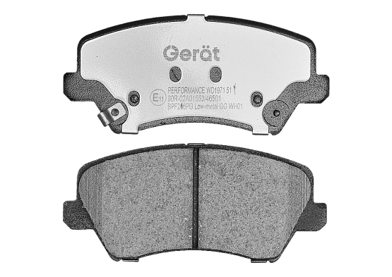 Передние тормозные колодки Gerat BPF206PG Low-metallic