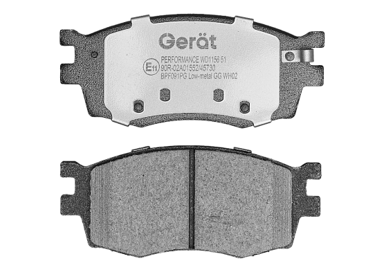 Передние тормозные колодки Gerat BPF091PG Low-metallic