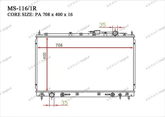 Радиатор охлаждения двигателя Gerat MS-116/1R