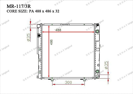 Радиатор охлаждения двигателя Gerat MR-117/3R