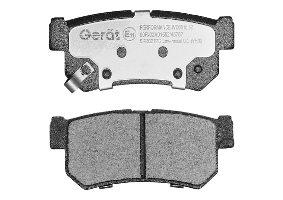 Задние тормозные колодки Gerat BPR021PG Low-metallic