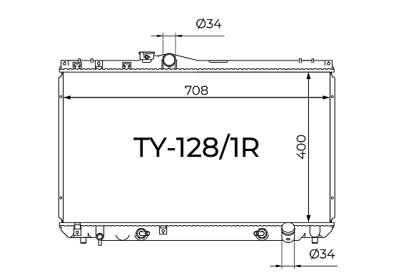 Радиатор охлаждения двигателя Gerat TY-128/1R