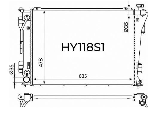 Радиатор охлаждения двигателя Gerat HY118S1