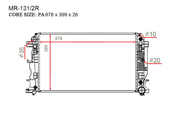 Радиатор охлаждения двигателя Gerat MR-131/2R