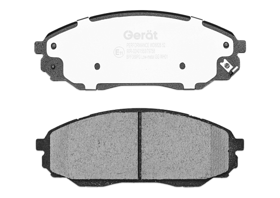 Передние тормозные колодки Gerat BPF389PG Low-metallic