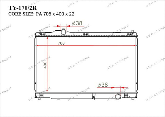 Радиатор охлаждения двигателя Gerat TY-170/2R