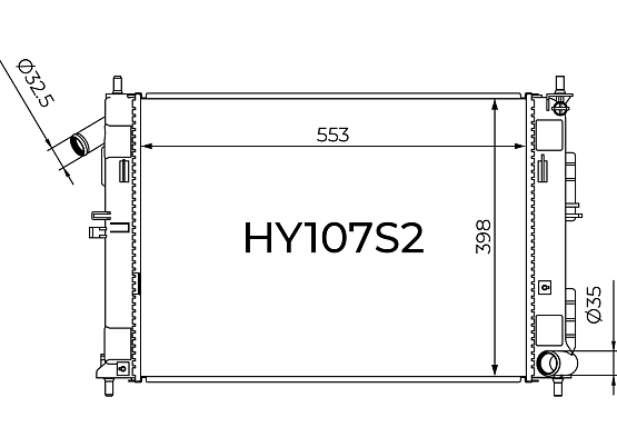 Радиатор охлаждения двигателя Gerat HY107S2
